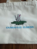 Bunny riding a Gator