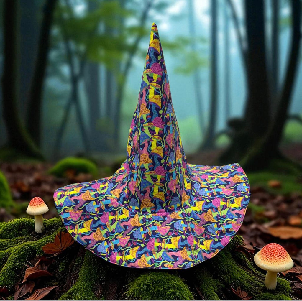 Neon Mushroom Witch or Wizard Hat