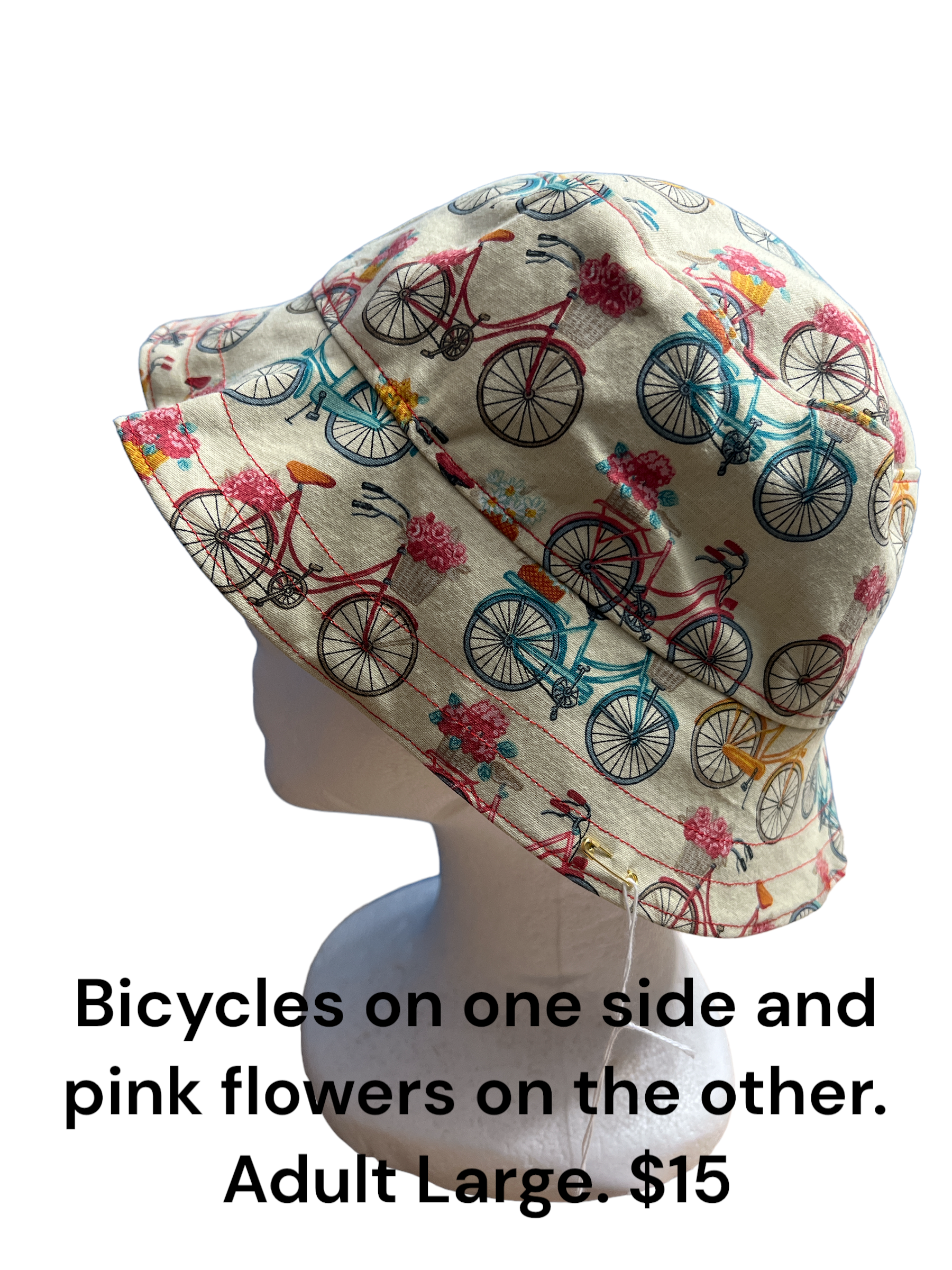 Bicycle & Floral Bucket Hat