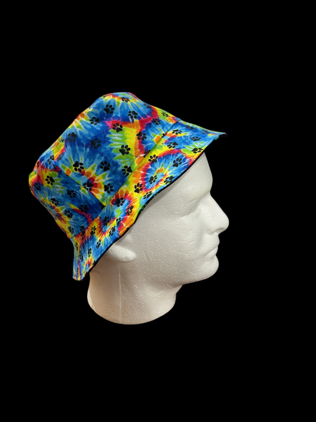Tie Dye Paw Print Bucket Hat